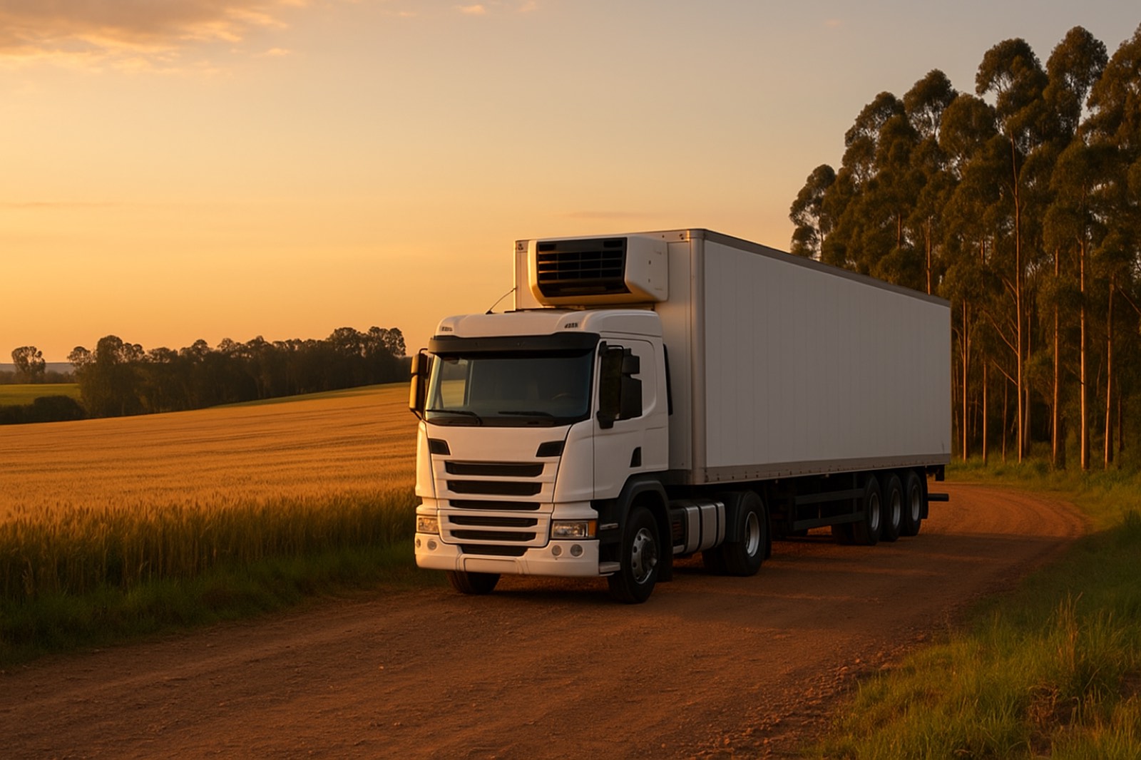 Caminhão Scania com carreta frigorífica da L&L Transportes